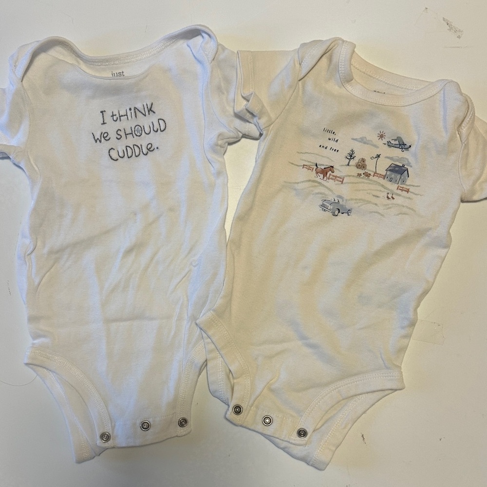 Carter's White /Cream Baby Bodysuit Duo